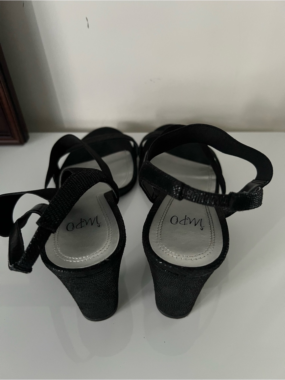 Black Strappy Slingback Heels - Picture 3 of 4